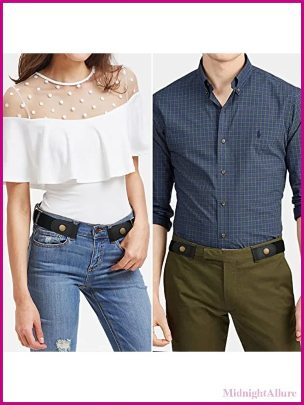 No Buckle Elastic Invisible Belt Stretch Buckless for Jeans
